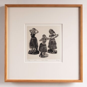 銅版画 “Hula dolls”（額装）の画像