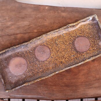 備前焼 長方皿(35cm)　sr1-041の画像