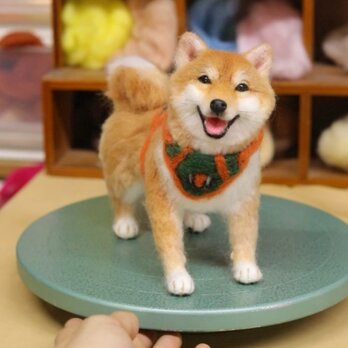 【受注作製】羊毛フェルト、うちの子、犬ぬいぐるみ、フェルト犬、ペットの肖像画、犬猫人形、トイプードル、ペットロス、うちのこ記念日の画像