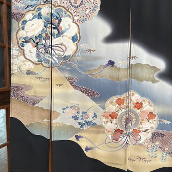 鳳凰、着物素材、リメイク暖簾、横〜121—丈〜125!の画像