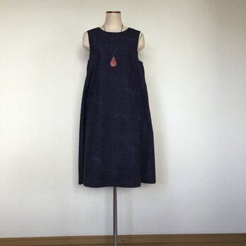 紬のジャンパースカート      着物リメイクの画像