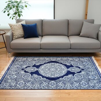 ペルシャ絨毯　ネイアブリシャム　ハイブリッド　カシャン産　リビング　200x135cm