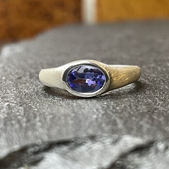 タンザナイト　0.7ct　OV　印台　シルバーSV925リングの画像
