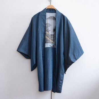 羽織 メンズ 玉堂 風景画 アンティーク着物 ジャパンヴィンテージ 昭和 リメイク素材 Haori Jacket Menの画像