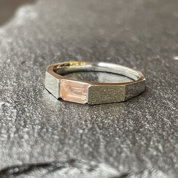 オレゴンサンストーン　0.4ct　オクタゴンカット　印台　シルバーSV925リング