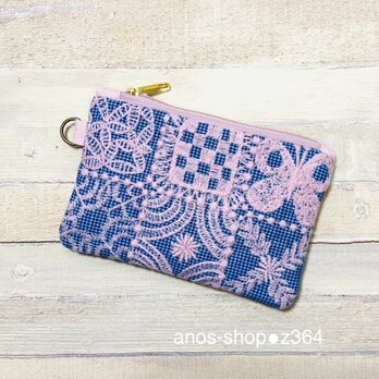 z364●ファスナーポーチ（ミナペルホネン刺繍生地使用の画像