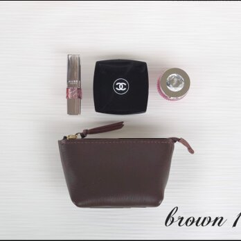 本革ミニポーチ  (brown 1  )   P_14の画像