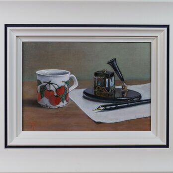 油絵「書斎の静物」