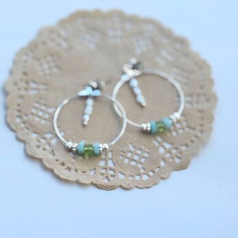 Peridot＊Amazonite フープピアスの画像