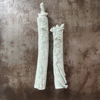 雛　青白磁　陶額(中または大)  No.19の画像