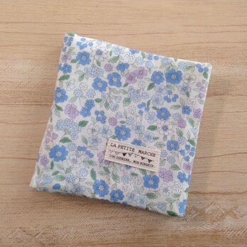 New*ガーゼのサニタリーポーチ*サニタリーケース*小花柄*ブルーの画像