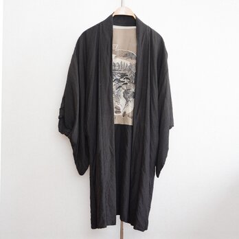 羽織 メンズ アンティーク着物 ジャパンヴィンテージ 昭和 リメイク素材 日本画 縁起物 Haori Jacket Menの画像