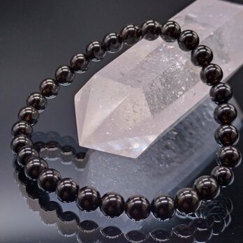 モリオン(黒水晶)・6mm・【最高品質・鑑別済み】ブレスレットの画像