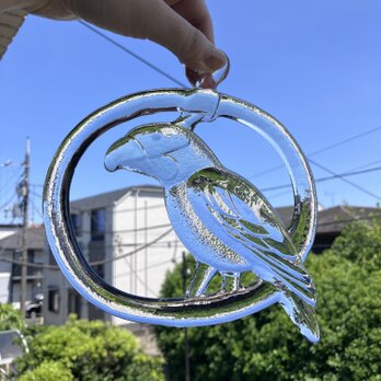 北欧＊陽気なオウムのサンキャッチャー/バーティルヴァリーン/ヴィンテージガラスの画像