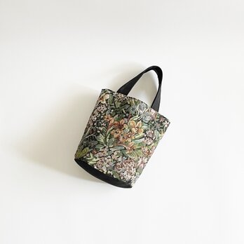 ゴブラン織り フラワーガーデン*バケツ型バッグ*楕円形