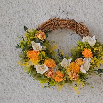 黄花のハーフwreathの画像