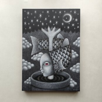 原画「星空の木」木製パネル A4の画像