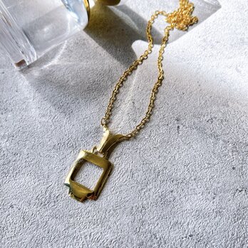 N284-【KRAMER】クレーマー・ヴィンテージネックレス U.S.A.  Gold Tone Open Squareの画像