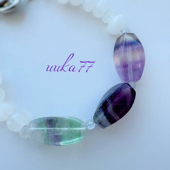 Fluorite＊White Quartz ブレスの画像