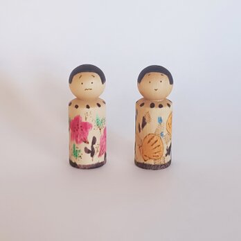 きせかえこけし　春夏　２体セットの画像