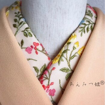 洗える刺繍半衿 イングリッシュガーデンの画像