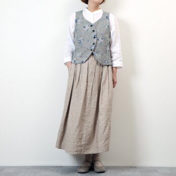 #505リバーシブルベスト(グレー×花)の画像