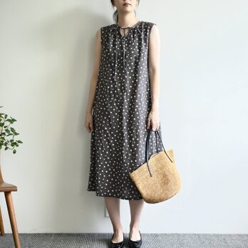 ノースリーブワンピ  ❤︎ ドットグレー　No.346の画像