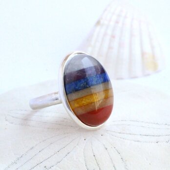 Rainbow Stone　Silver　Ringの画像