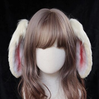 【受注生産】うさぎ耳カチューシャ 手作り リアルな毛皮のような ペットの耳ヘアアクセサリー シミュレーション動物の耳の画像