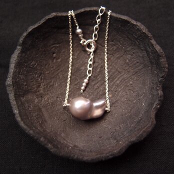 【SV】Mini Baroque Pearl Necklace／ミニグレーバロックパール ネックレスの画像