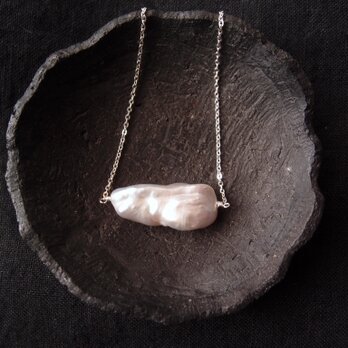 【SV】Light Gray Biwa Pearl Necklace／ライトグレー ビワパールネックレスの画像