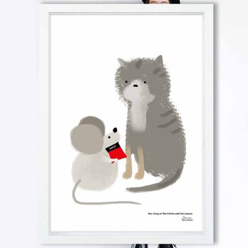 食べる〜？　ネコ　送料無料 　イラスト　たのしくなるお部屋へ　ポスター　アートポスター　アートsei検索新着順　3473の画像