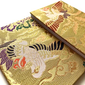 『煌翔帖』　金襴織物御朱印帳　B6大判サイズ　鳳凰　瑞鳥　桐　雲　神秘　神聖　平和　繁栄　再生　エネルギー　桐生織物の画像