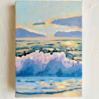 16×23㎝「エモーショナルな海20254」油彩・原画・サムホールサイズの画像