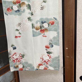 花柄、リメイク暖簾、着物素材、横〜50—丈〜88!の画像