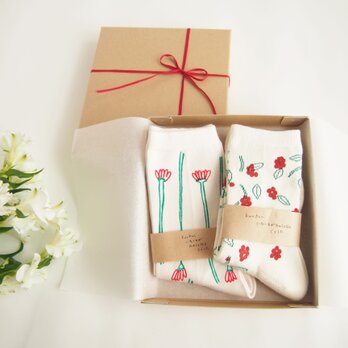 母の日にありがとう。お花靴下プレゼントBOXの画像