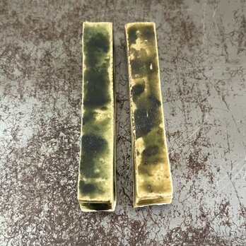 箸置き(カトラリーレスト)　白土 I 型　織部釉の画像