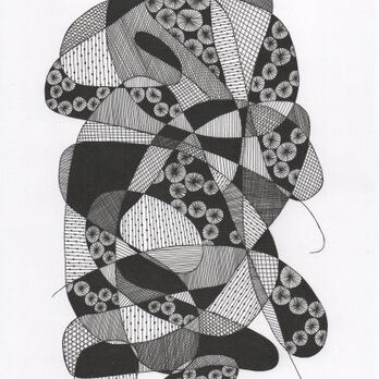 【原画・額なし】無題 ／抽象画 ドローイング ペン画の画像