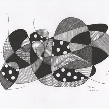 【原画・額なし】無題 ／抽象画 ドローイング ペン画の画像