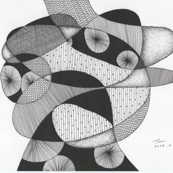 【原画・額なし】無題 ／抽象画 ドローイング ペン画の画像