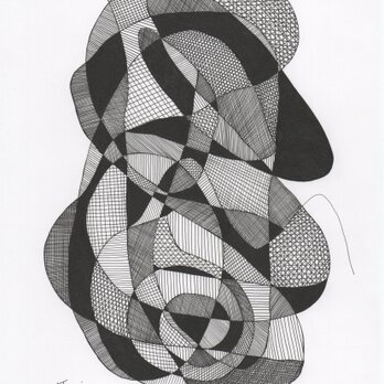【原画・額なし】無題 ／抽象画 ドローイング ペン画の画像
