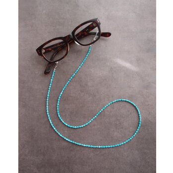 【Glasses Code】Magnesite Turquoise / 2way グラスコード ネックレス兼用（眼鏡ホルダー）の画像