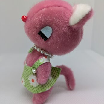 ぬいぐるみ☆レトロなネコさん☆ワンピース☆の画像