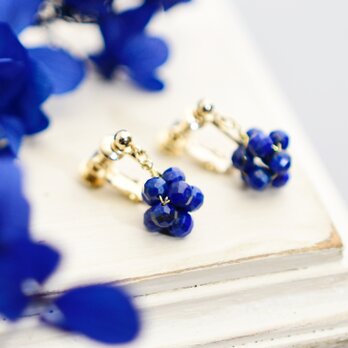 【イヤリング】ラピスラズリ　青の実 金平糖 12月誕生石／誕生日プレゼントにも