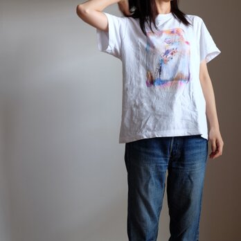 雨の季節 に Rainbow shoes 5.6oz　Tシャツ　whiteの画像