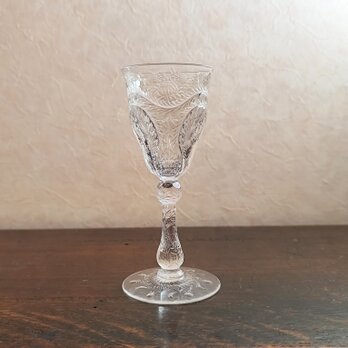 Thomas Webb＆Sons　細かくて強い植物文リキュールグラス　高12.5㎝【YG137】の画像