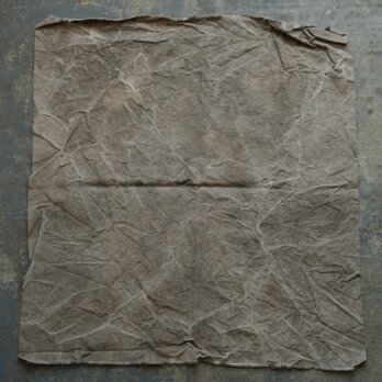 コーヒー染め大判布　平織帆布　92×102cm ＜I＞の画像