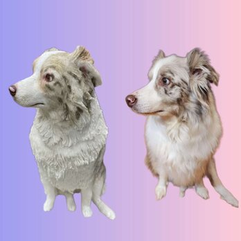 【受注作製】ペットギフト うちの子 写真入り 犬人形 フィギュア、名入れ 愛犬 肖像画 似顔絵❤ペットロス、誕生日、記念日の画像