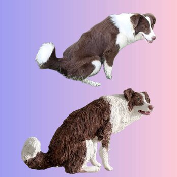 【受注作製】ペットギフト うちの子 写真入り 犬人形 フィギュア、名入れ 愛犬 肖像画 似顔絵❤ペットロス、誕生日、記念日の画像
