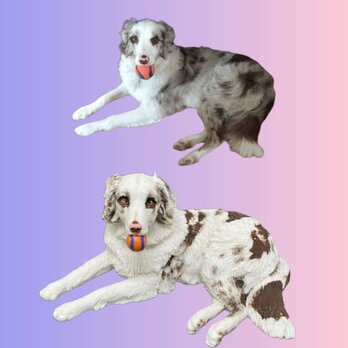 【受注作製】ペットギフト うちの子 写真入り 犬人形 フィギュア、名入れ 愛犬 肖像画 似顔絵❤ペットロス、誕生日、記念日の画像